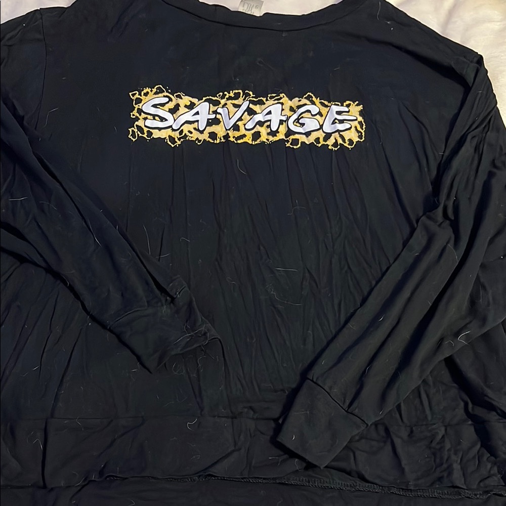 Sew In Love Black Pajama Top